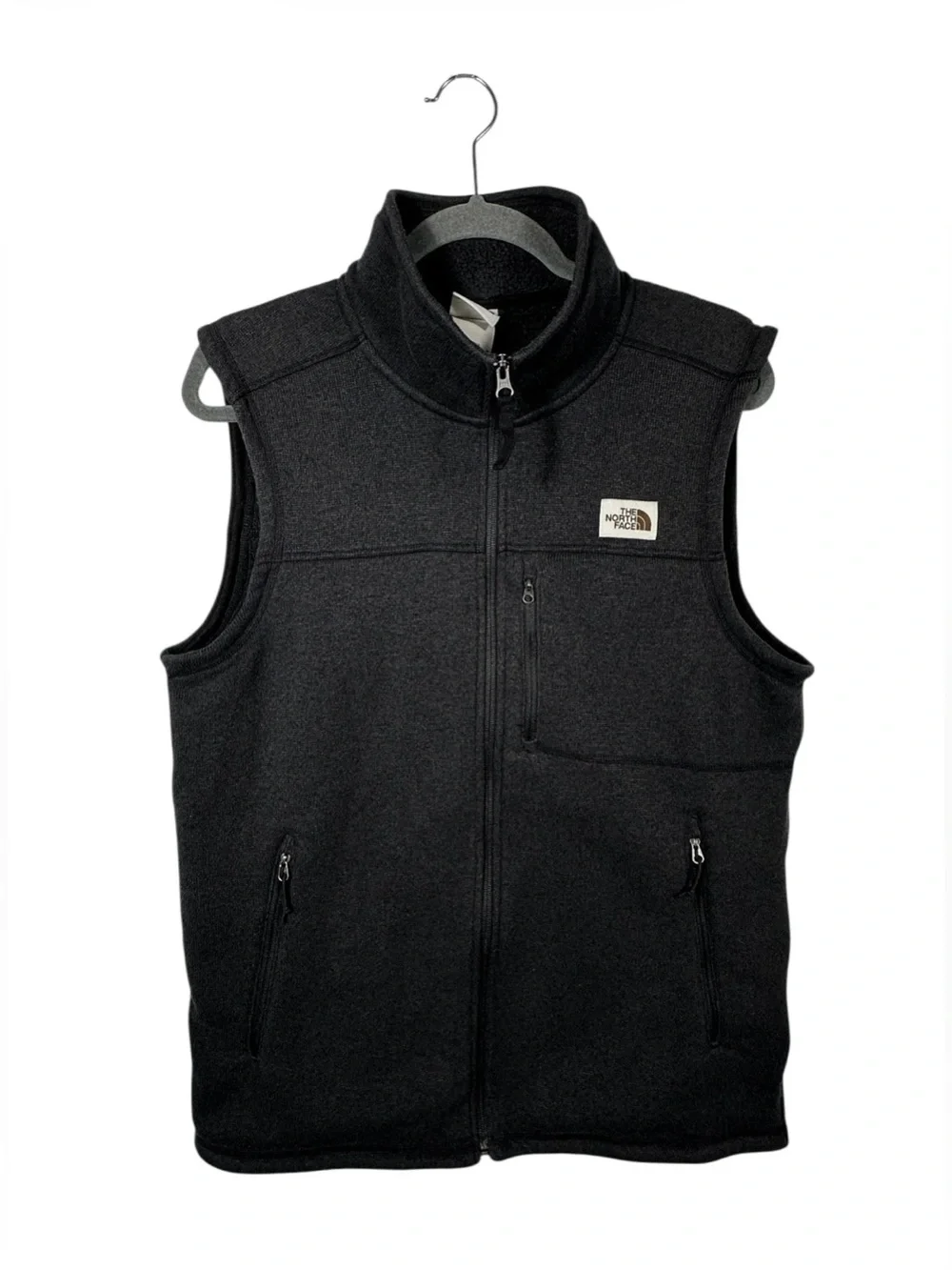 The North Face Fleece Vest Mens Medium Gray Full Zip Outdoor Hiking Vest